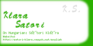 klara satori business card